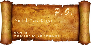 Perhócs Olga névjegykártya